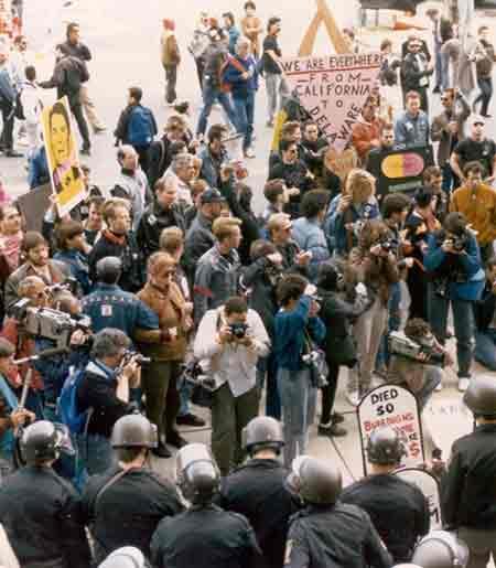 ACT-UP demonstration at FDA headquarters in Rockville, Maryland, 1988.