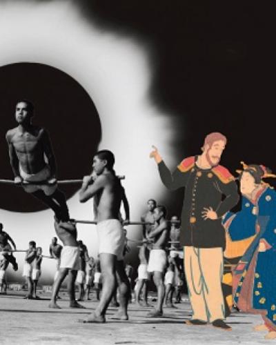 ART: people of Old Japan looking on to people of Modern Japan