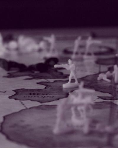 Toy solders on a map of Europe