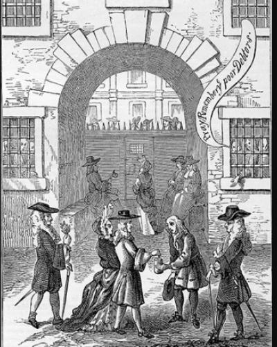 Prison Image scanned from Robert Chambers&#039; Book of Days, 1st edition. Chamber&#039;s died in 1871, so work is in the Public Domain. 