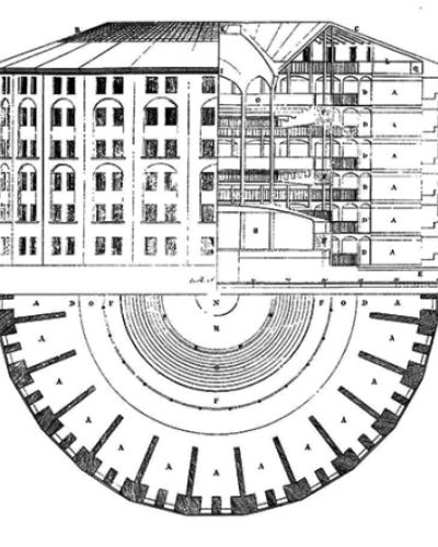 Plan of Jeremy Bentham, Public domain, via Wikimedia Commons