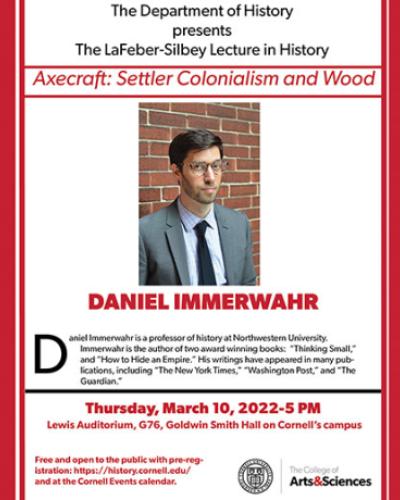 Daniel Immervahr photo on poster for LaFeber Silbey Lecture